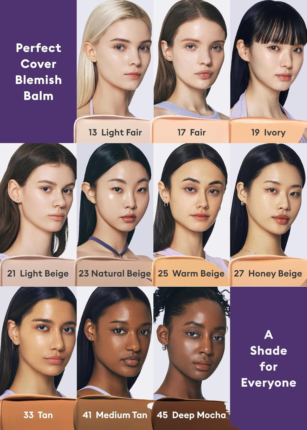 M PERFECT COVER SERUM BB CREAM No.41 Medium Tan- Tan/Deep with Warm Undertone, BB Cream by Cardi B Pick, Skin Tint, Tinted Moisturizer, Skin Care Foundation Makeup, Korean Makeup,1.18 Fl Oz